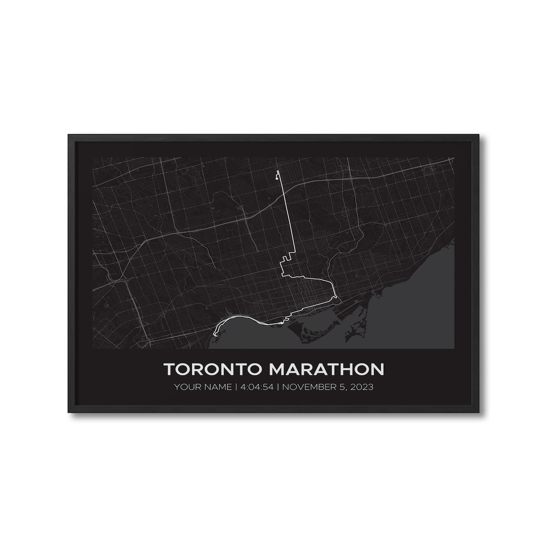 Custom Toronto Marathon, Personalized Marathon Route Map, Strava Route