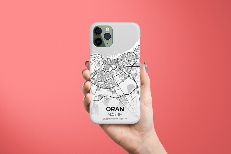 Pixel 5 iPhone 11 Pro Case iPhone 11 Case Oran City Map iPhone Case iPhone 12 Case Galaxy S21 iPhone 12 Pro Max Case iPhone X