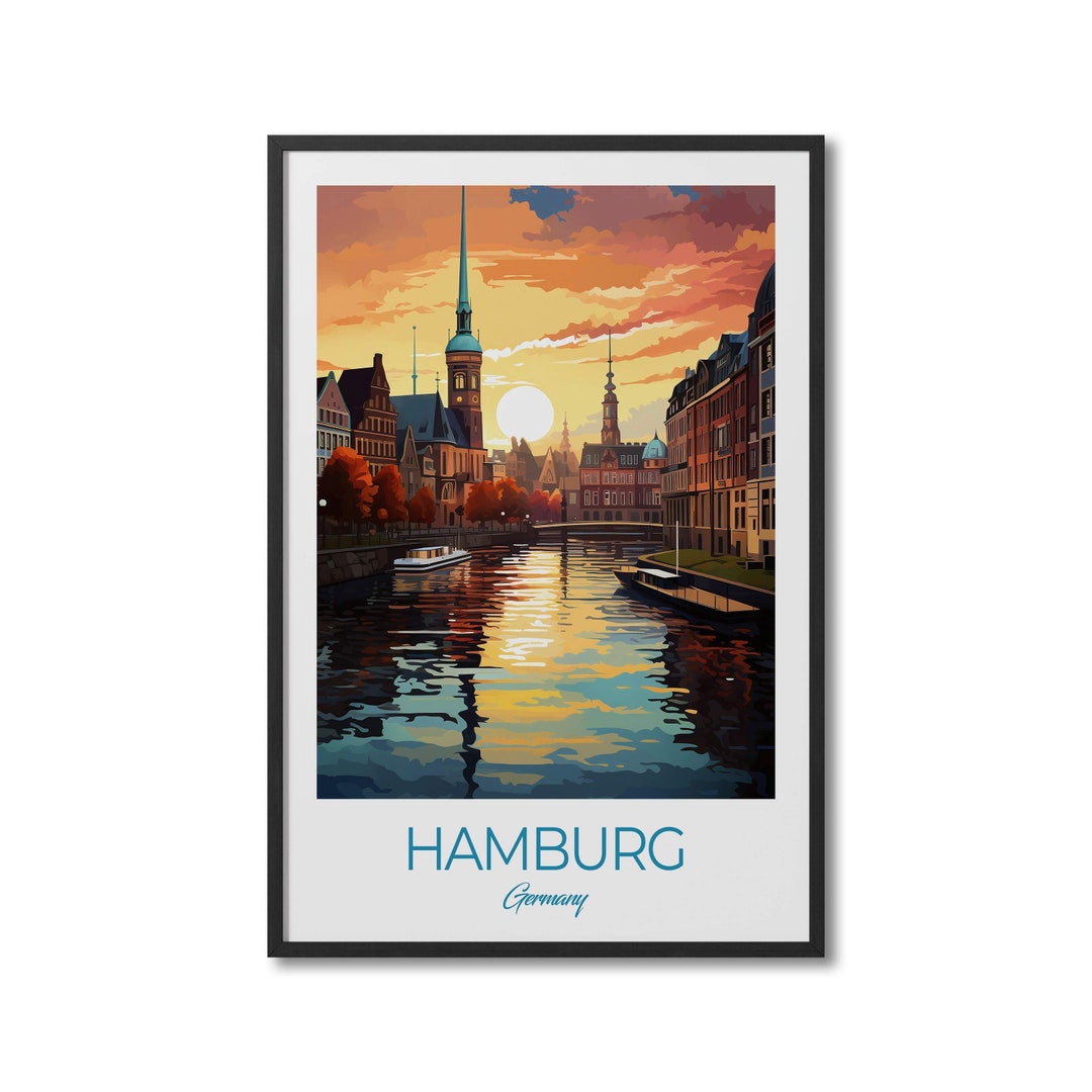 Hamburg Germany Travel Print Wall Art Hamburg Wall Hanging Home Decor