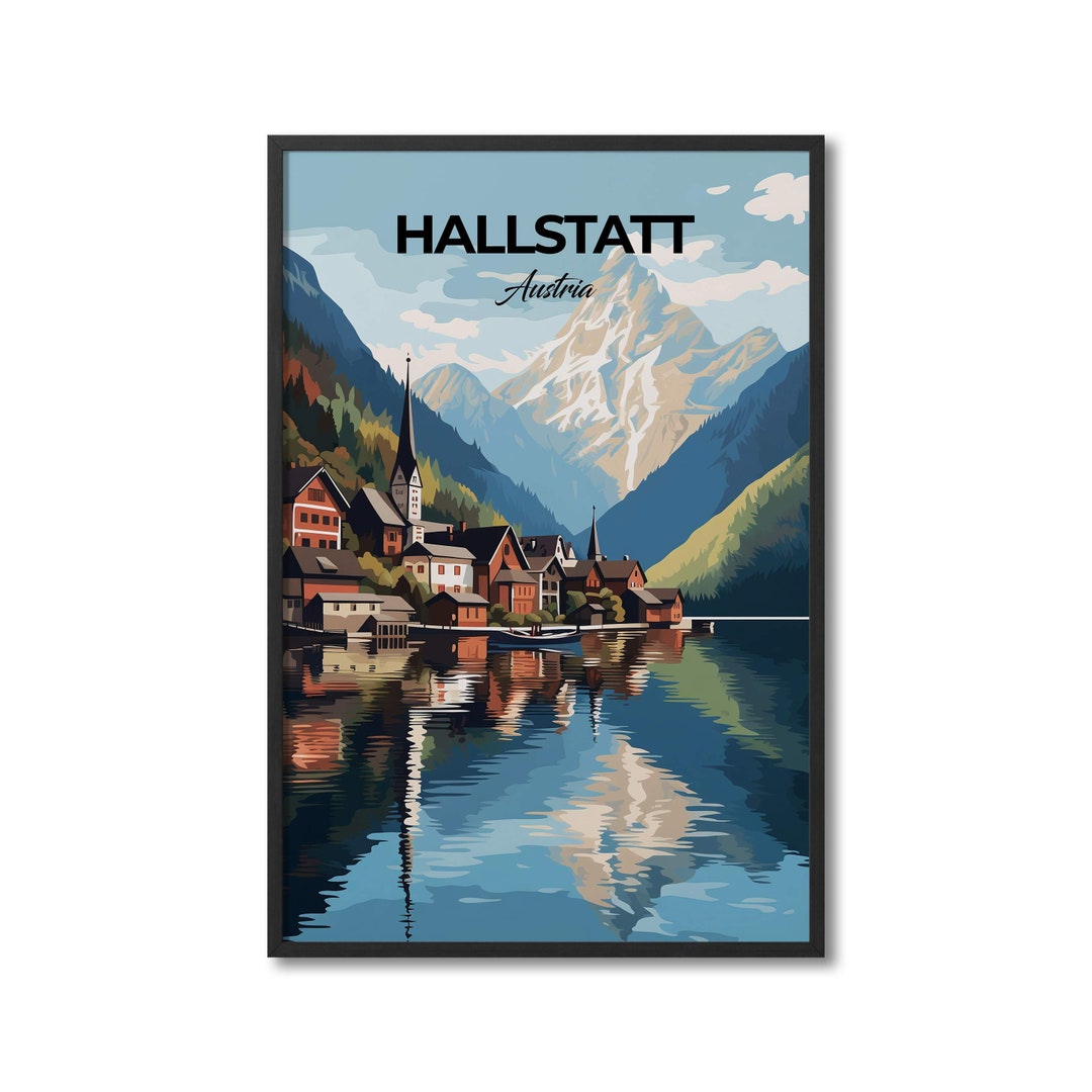 Hallstatt Austria Travel Print Wall Art Hallstatt Wall Hanging Home ...