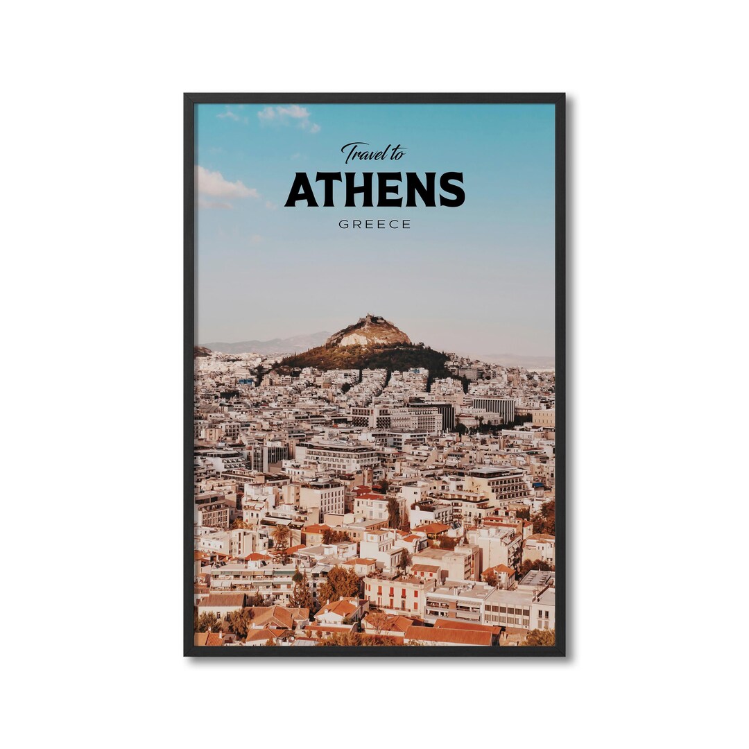Athens Greece Travel Art, Athens Travel Print, Athens Travel Poster