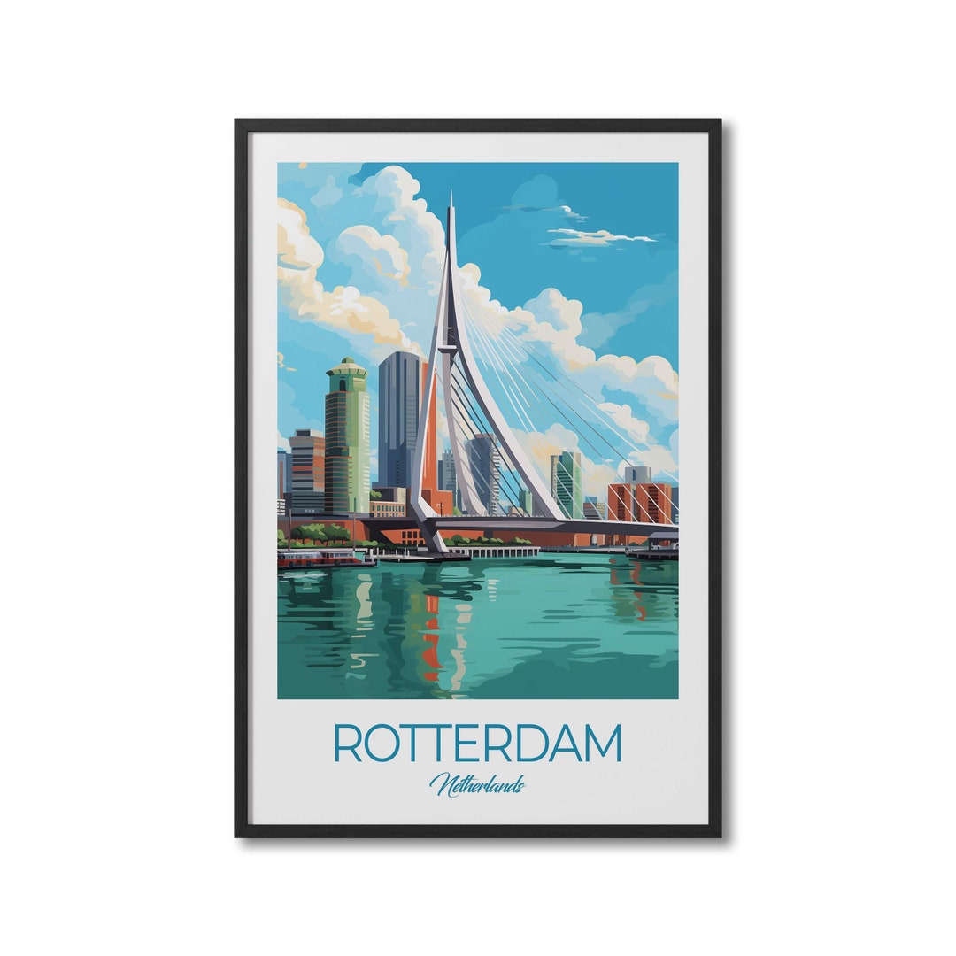 Rotterdam Netherlands Travel Print Wall Art Rotterdam Wall Etsy