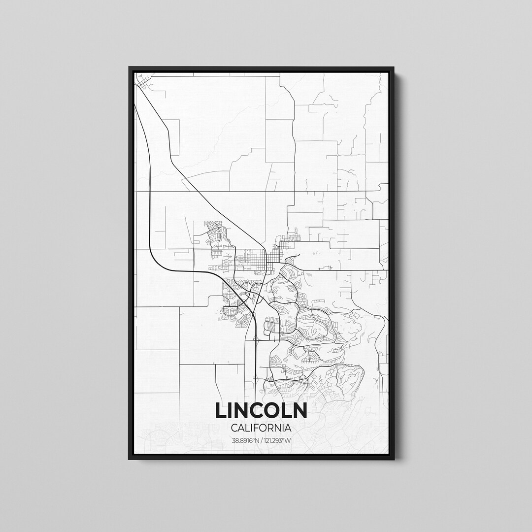 Lincoln California City Map Poster Art Map of Lincoln Poster Etsy