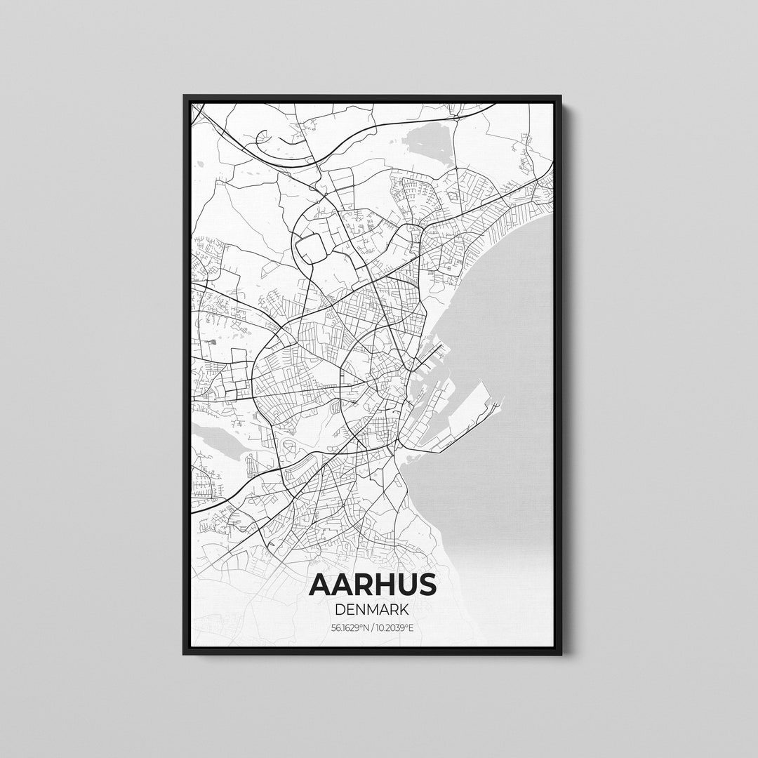 Aarhus Denmark City Map Poster Art, Map of Aarhus, Poster City Map Art, City Map Poster Gift ...