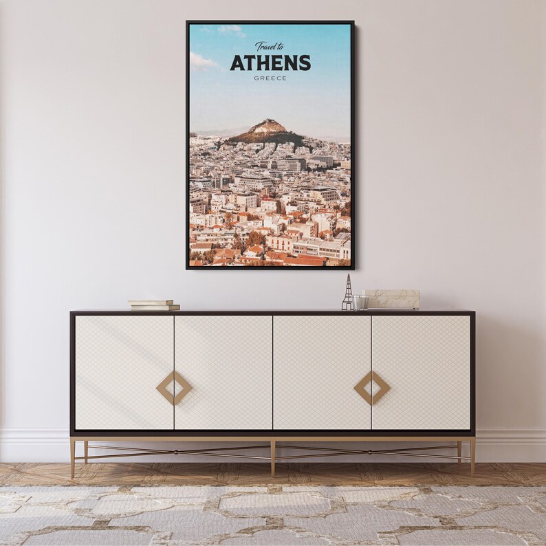 Athens Greece Travel Art, Athens Travel Print, Athens Travel Poster