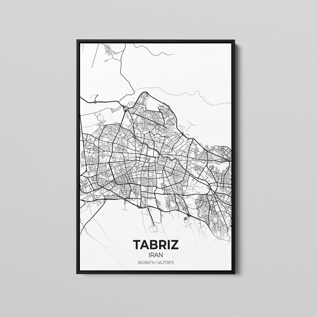 Tabriz Iran City Map Poster Art, Map of Tabriz, Poster City Map Art, City Map Poster Gift, Ready