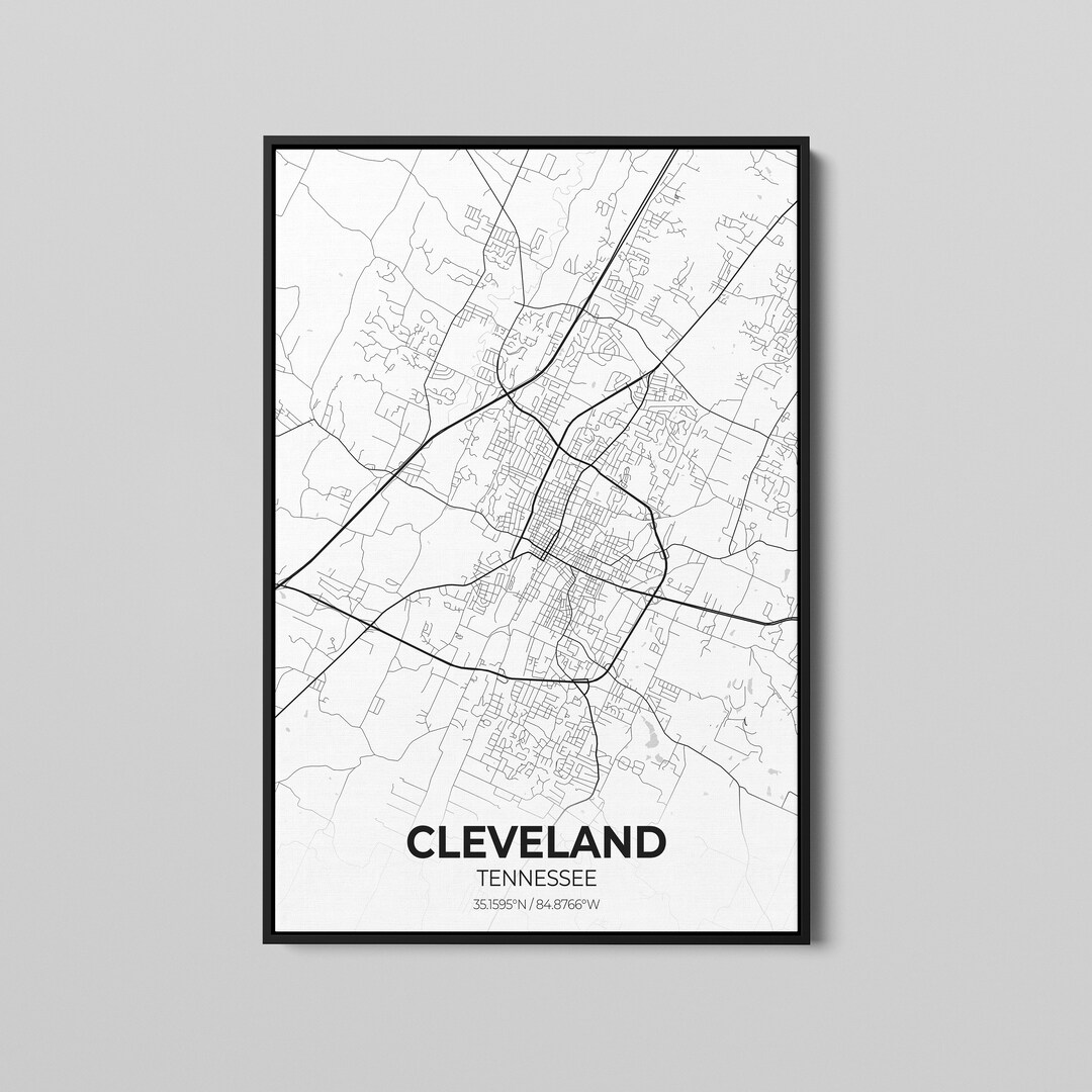 Cleveland Tennessee City Map Canvas Art Map of Cleveland - Etsy