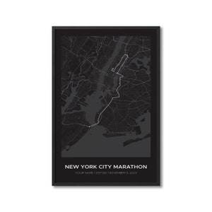 Impressão personalizada da maratona de Nova York, mapa de rota de maratona personalizado, rota Strava, corrida rastreada, presente para corredores, pôster de mapa de corrida