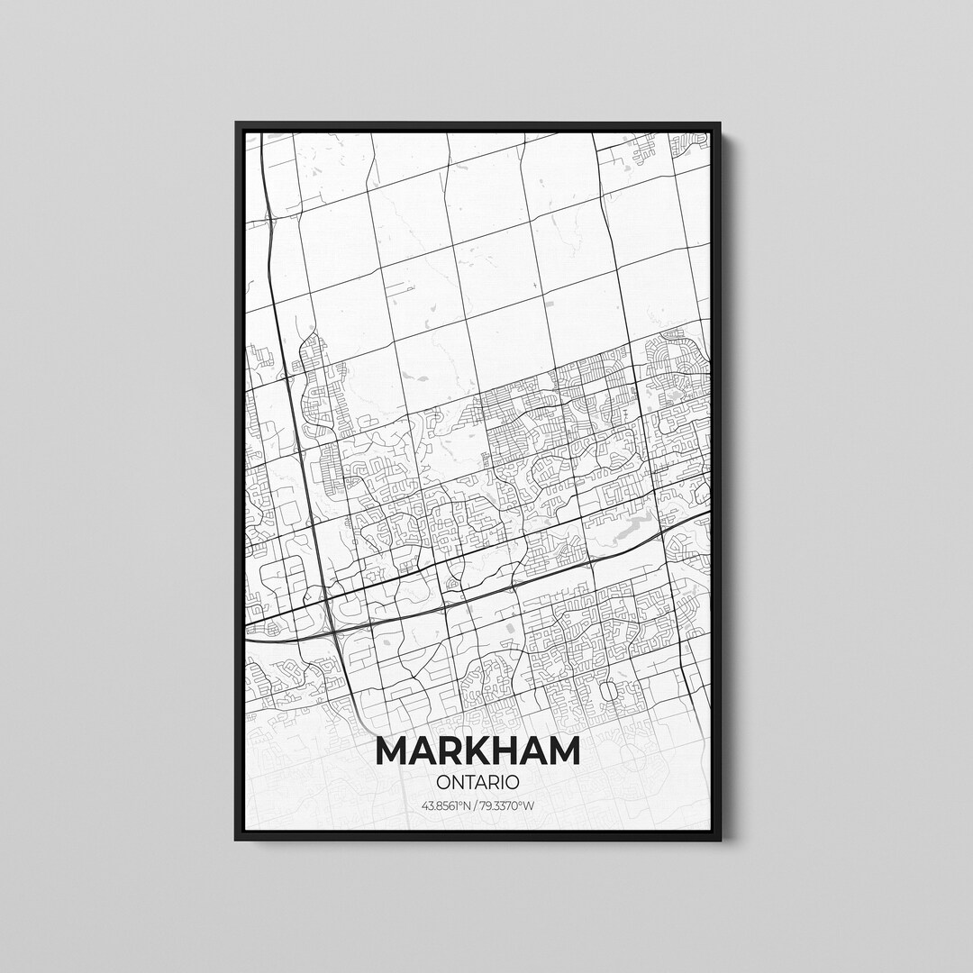 Markham Ontario City Map Poster Art Map of Markham Poster Etsy