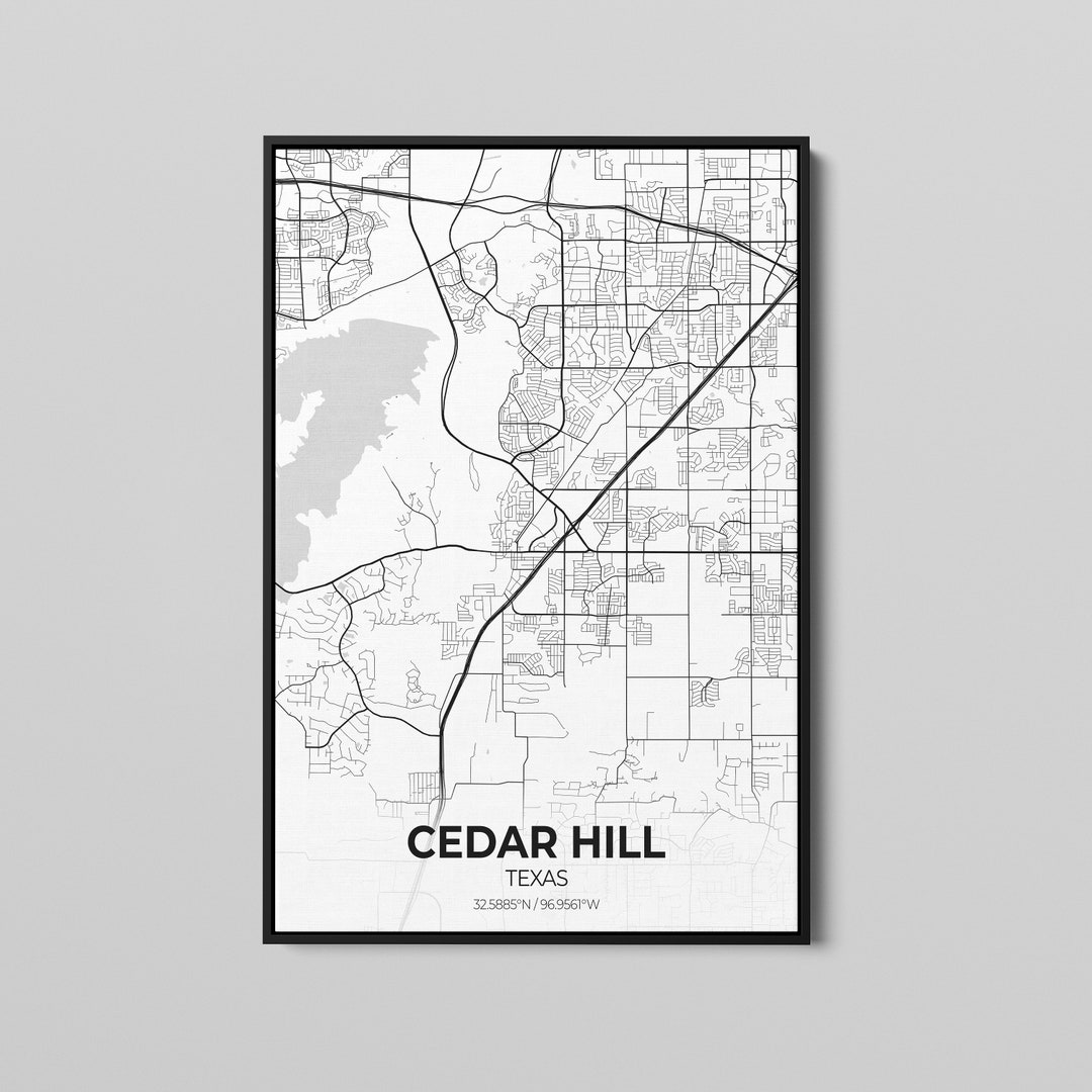 Cedar Hill Texas City Map Poster Art Map of Cedar Hill Etsy