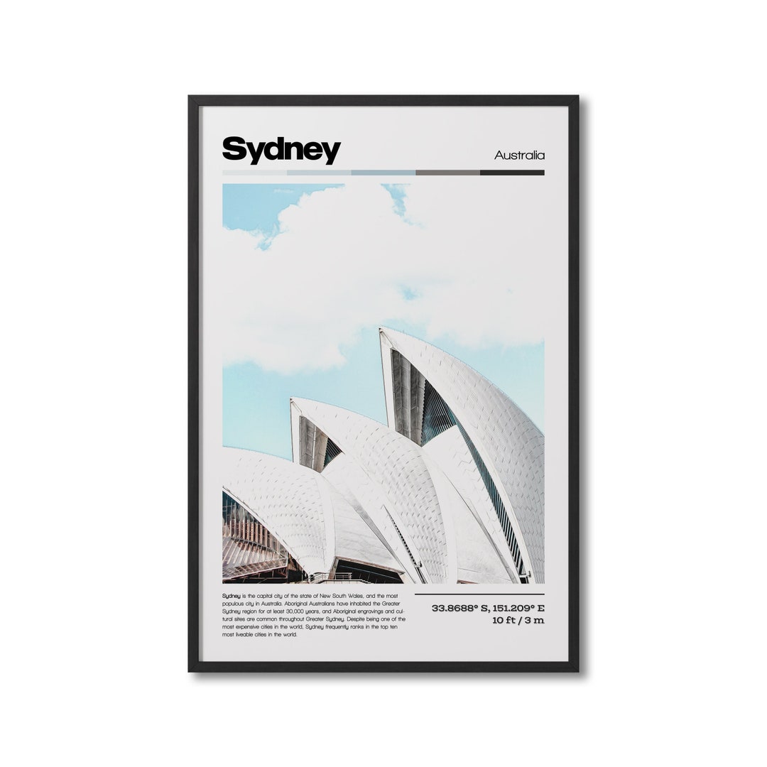 Sydney Australia Digital Oil Paint Travel Print Sydney Travel Etsy