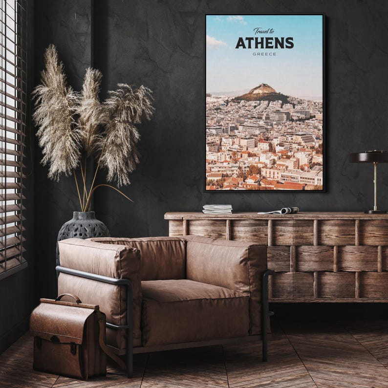 Athens Greece Travel Art, Athens Travel Print, Athens Travel Poster