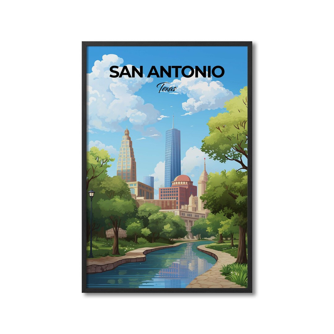 San Antonio Texas Travel Print Wall Art San Antonio Wall Hanging Home