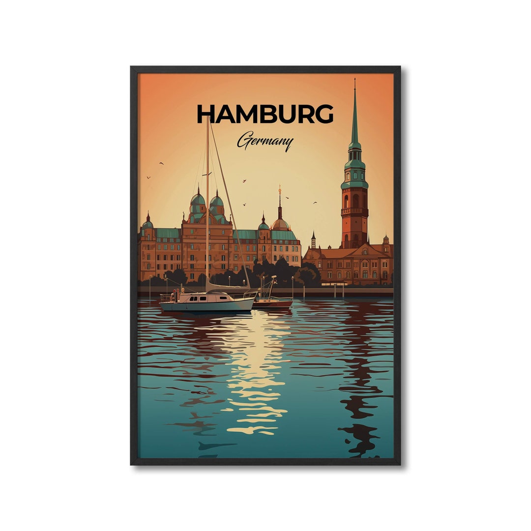 Hamburg Germany Travel Print Wall Art Hamburg Wall Hanging Home Decor
