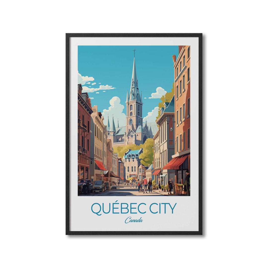 Quebec City Canada Travel Print Wall Art Quebec City Wall Etsy