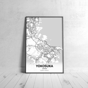 Yokosuka Japan City Map Poster Art, Map of Yokosuka, Poster City Map Art, City Map Poster Gift ...