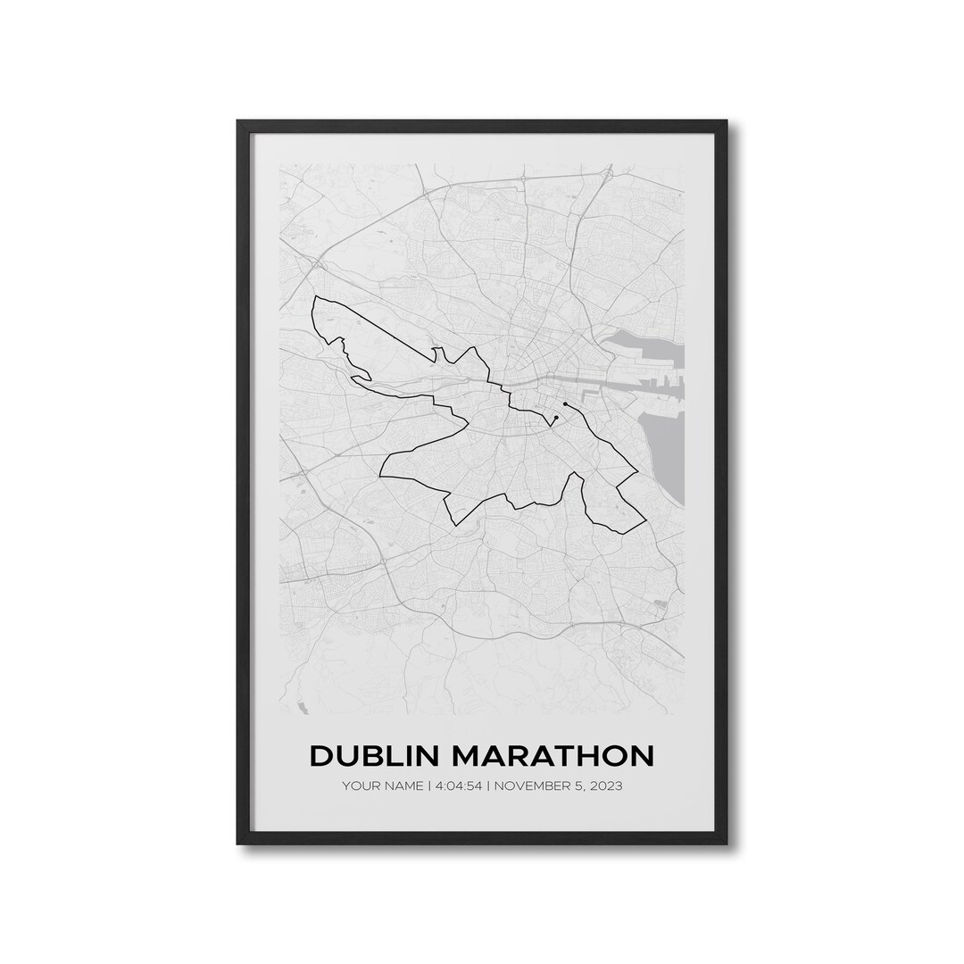 Custom Dublin Marathon, Personalized Marathon Route Map, Strava Route