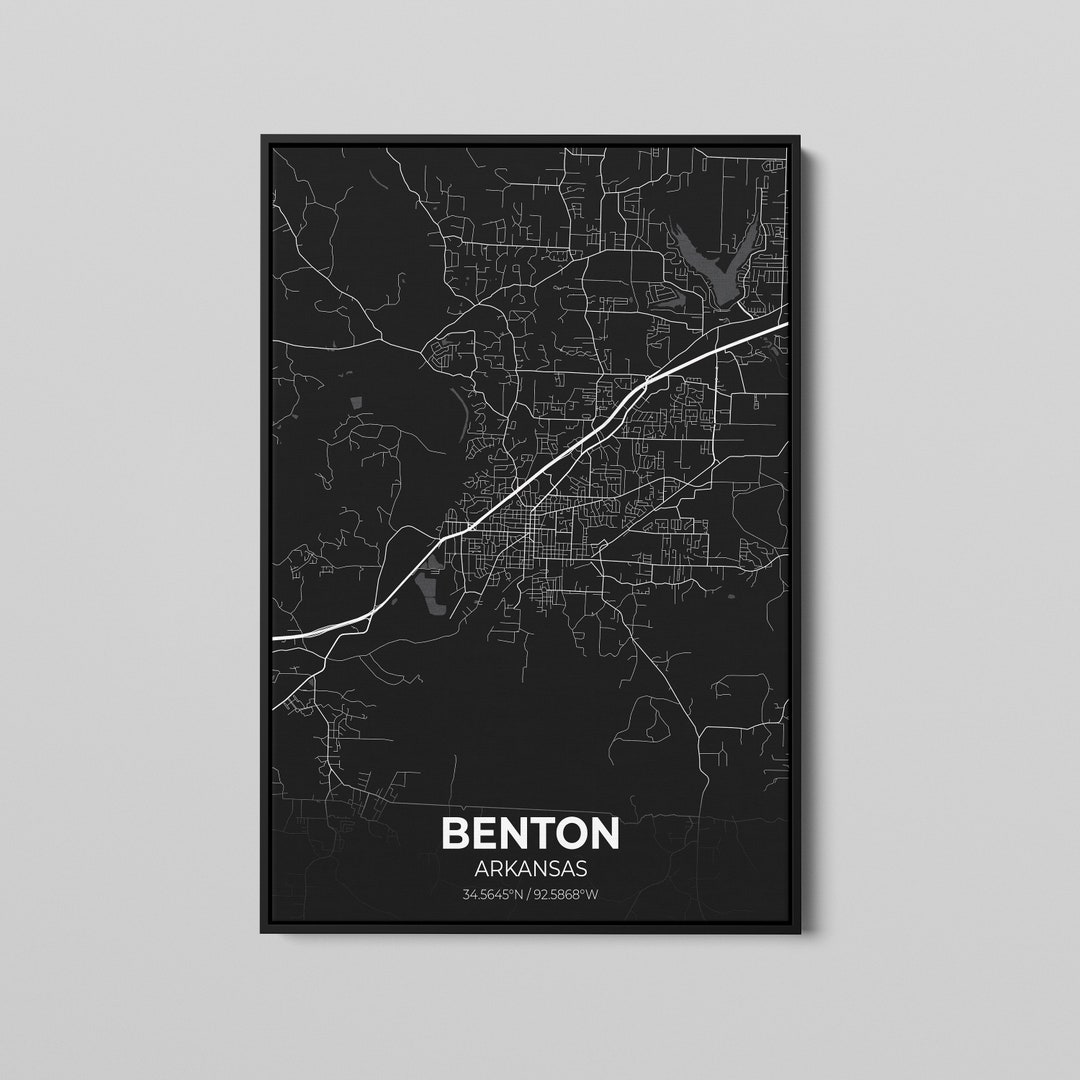 Benton Arkansas City Map Poster Art Map of Benton Poster Etsy