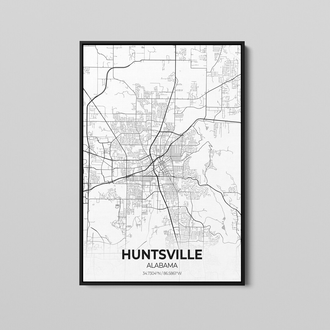Huntsville Alabama City Map Poster Art Map of Huntsville - Etsy