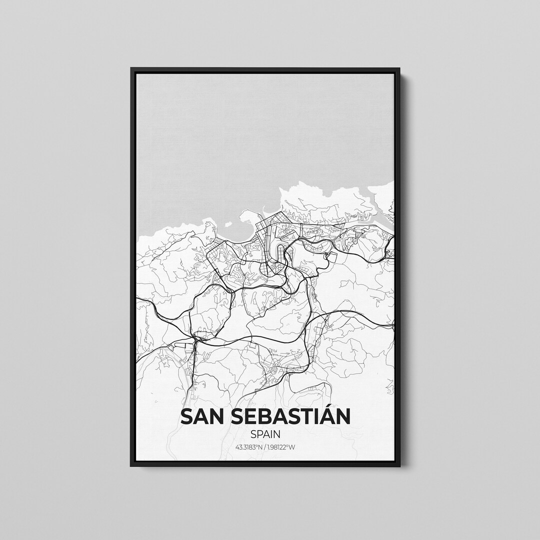 San Sebastian City Map Poster Art Map of San Sebastian - Etsy