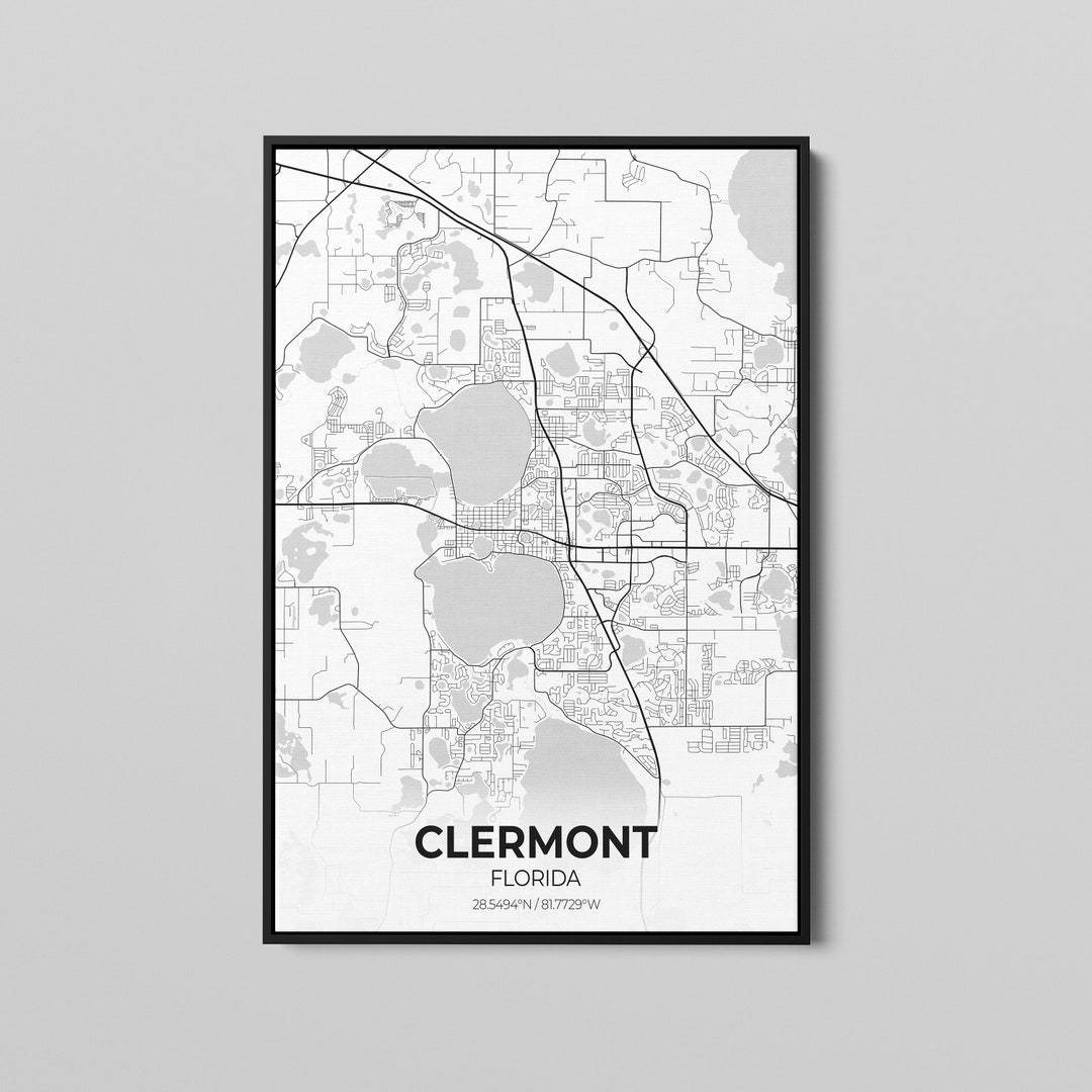 Clermont Florida City Map Poster Art Map of Clermont Poster Etsy