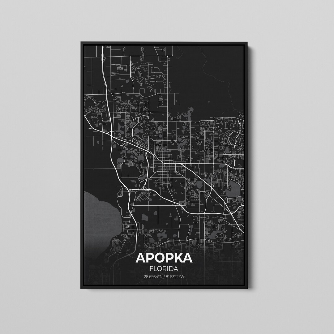 Apopka Florida City Map Poster Art, Map of Apopka, Poster City Map Art