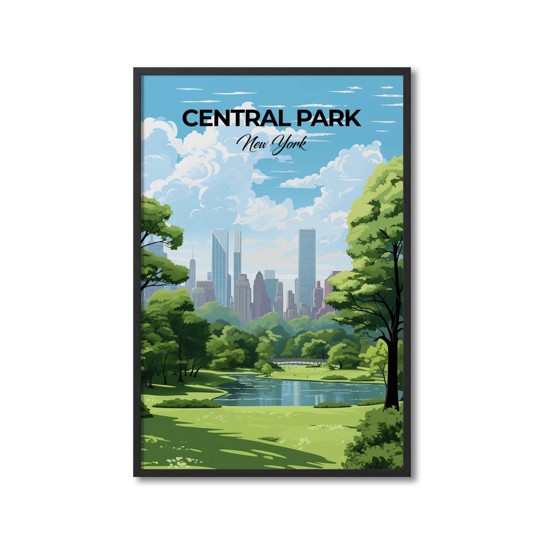 Central Park New York Travel Print Wall Art Central Park Wall Hanging