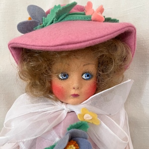 Anili Italian Felt Doll with Felt Flowers
