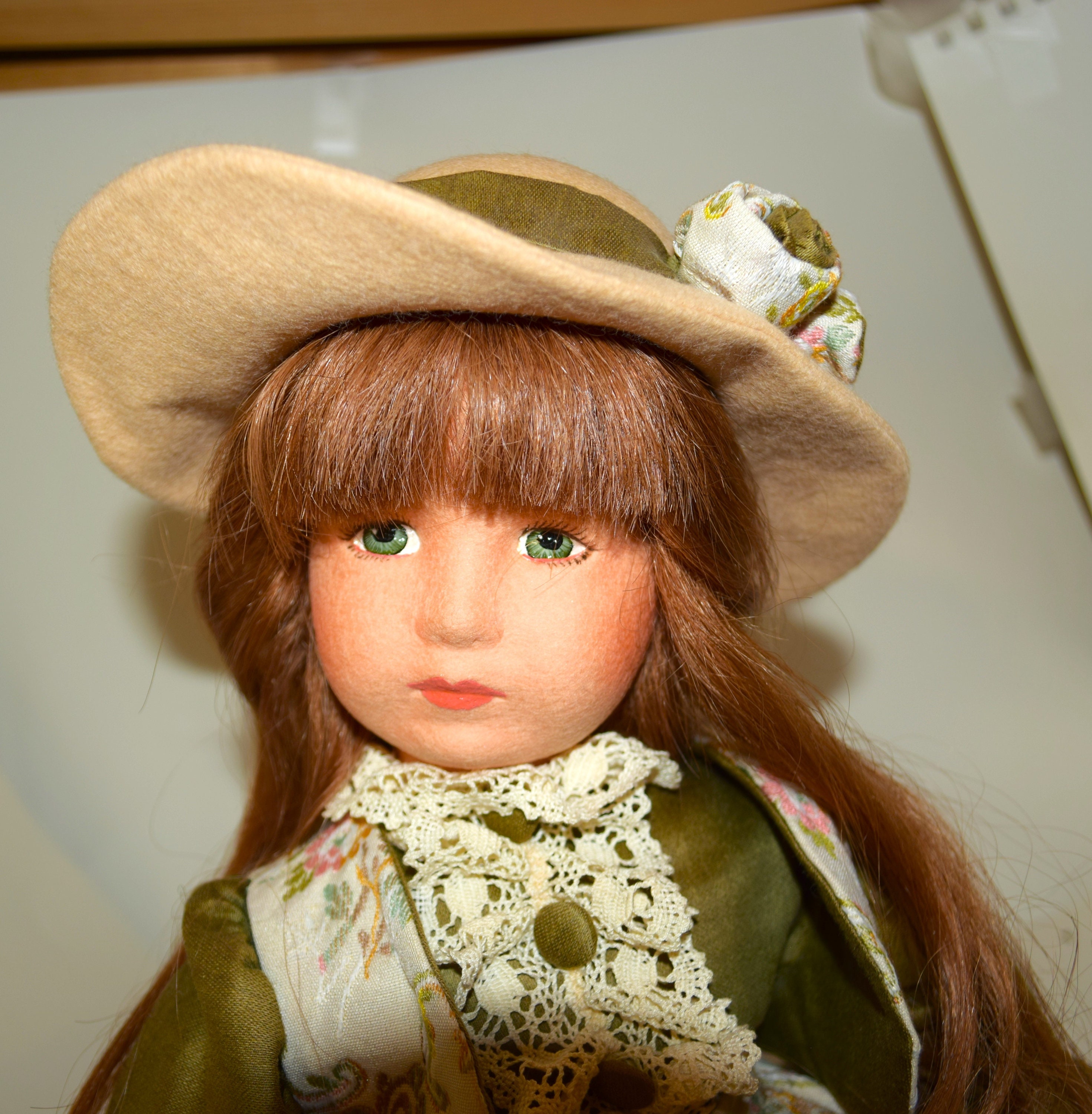 * antique doll ୨୧ ストローハットの ペグドールさん antique doll ୨୧ .·*° アンティーク ペグドール