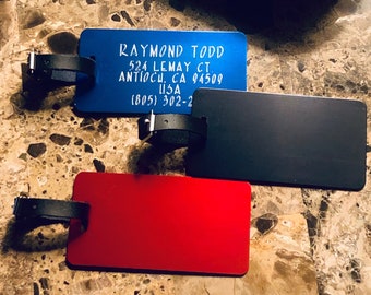 Personalized Aluminum Luggage Tag | Custom Engraved ID Tag