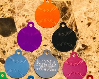 Personalized Baseball Pet ID Tag | Anodized Aluminum Dog Tag