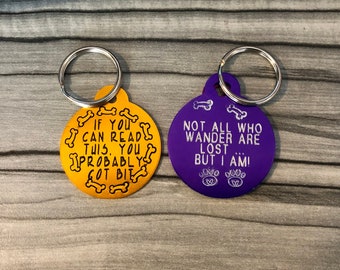 Funny Sayings Pet ID Tags