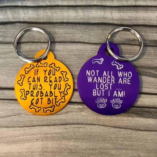 Funny Sayings Pet ID Tags Etsy
