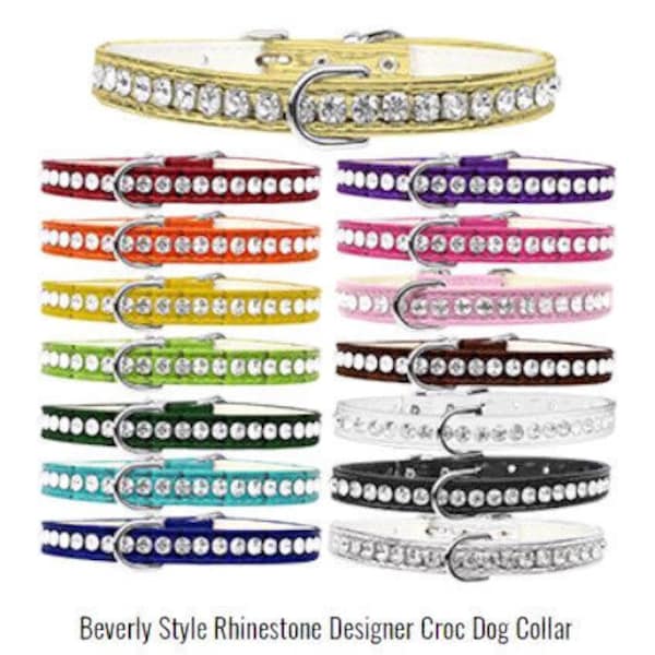 Beverly's Style Rhinestone Designer Croc Dog Collars