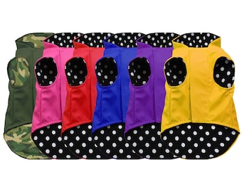 Dog & Cat Hooded Raincoat Slicker, Solid Colors, Fashion Inner Lining - Small Pet (3-25 lbs.)