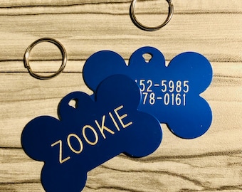 XL Dog ID Tag – Deep Engraved Bone for Large Breeds – Durable & Custom