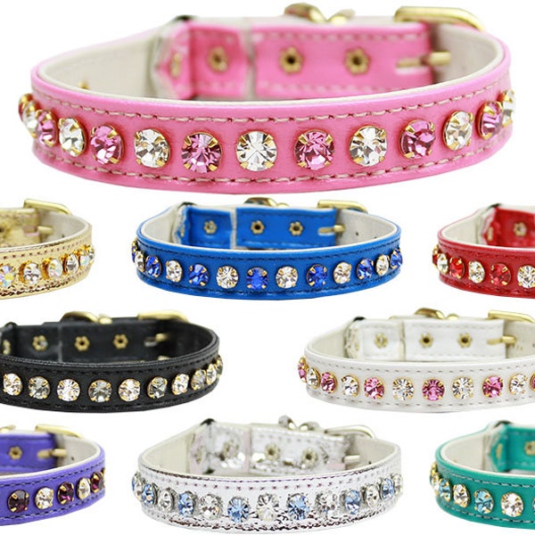 Deluxe Cat Breakaway Safety Collar with Crystals, Hand Made in USA