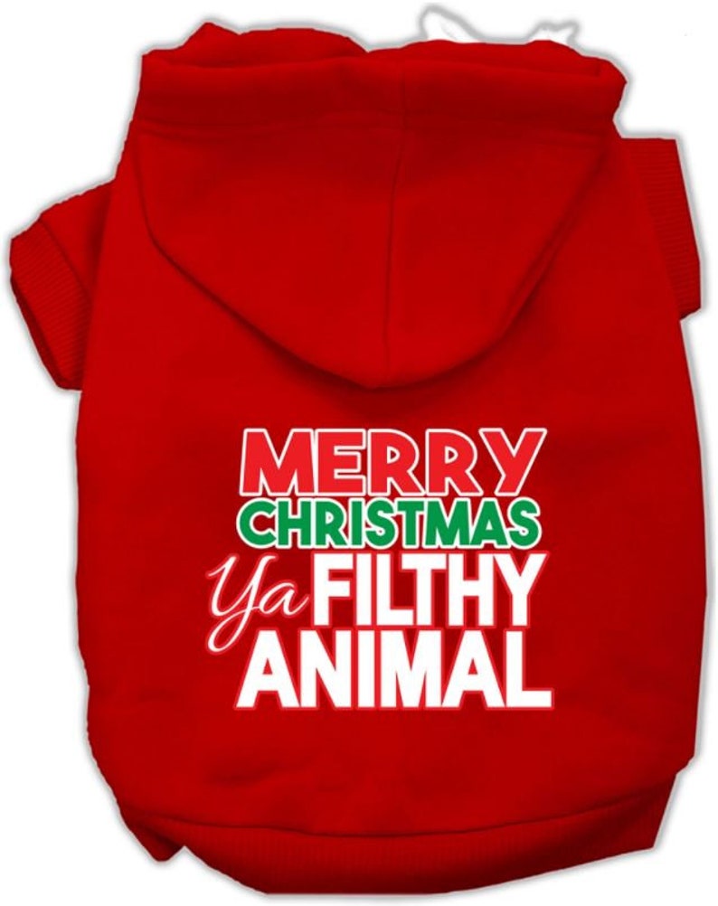 Merry Christmas Ya Filthy Animal Screen Print Pet Hoodie Dog Etsy