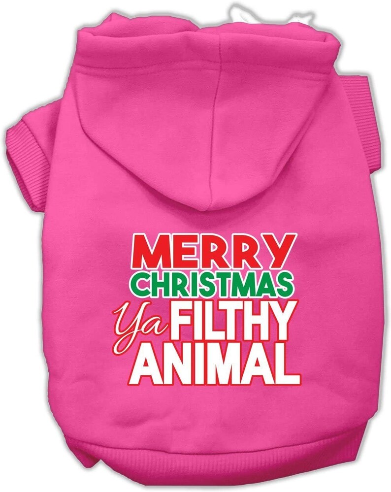 Merry Christmas Ya Filthy Animal Screen Print Pet Hoodie Dog Etsy