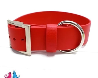 Handmade Extra Wide BioThane Dog Collar | Heavy Duty, Waterproof, Optional Tag