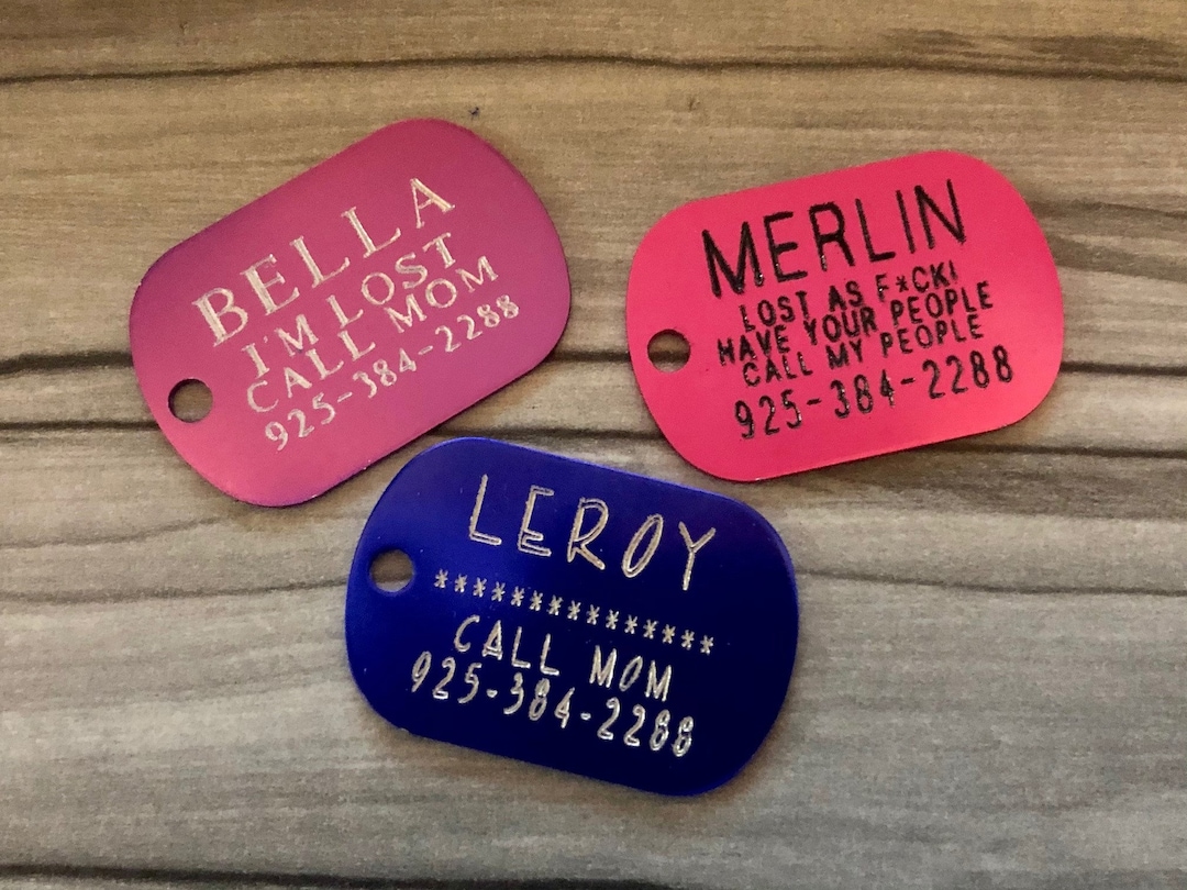 Set of 2 Small Military Dog Tags for Small Dogs or Cats Personalize Dog