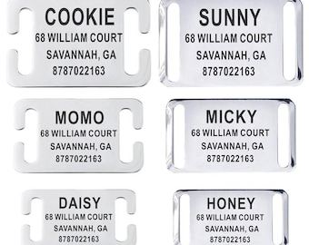 Personalized Stainless Steel Slide-On Pet ID Tag | Engraved Dog Collar Tag