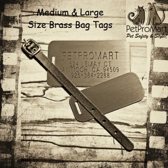 Personalized Satin Brass Luggage Tags 3 