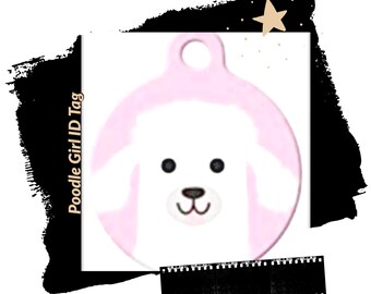 Poodle Art Pet ID Tag | Personalized Dog Tag