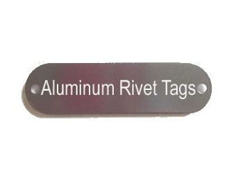 Premium Aluminum Rivet Tag | Custom Personalized Engraving Collar Pet ID Tag | Dog Collar Name Plate | Gunmetal Gray & Black, 3/4" x 2 3/4"