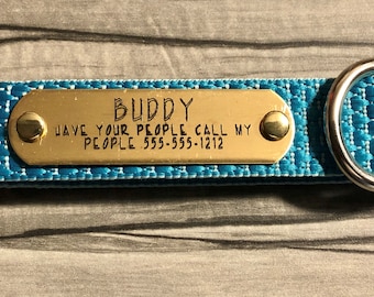 Personalized Brass Rivet Tags | Collar Pet ID Tag | Dog Tag Collar Name Plate