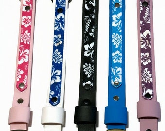 Handmade Hawaiian Hibiscus Waterproof Dog Collar – Vegan Leather