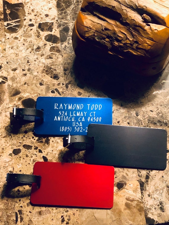 aluminum golf bag tags