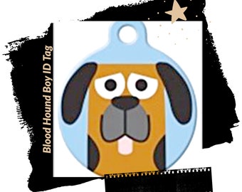 Blood Hound Art Pet ID Tag | Custom Engraved Aluminum