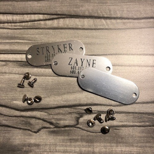 Premium Aluminum Silver Rivet Tags Custom Personalized Etsy